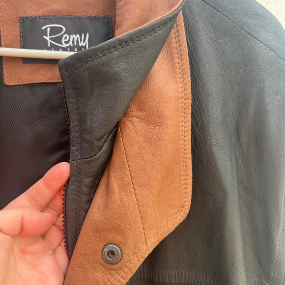 Remy Double Collar Men’s Leather Jacket - Picture 4 of 7